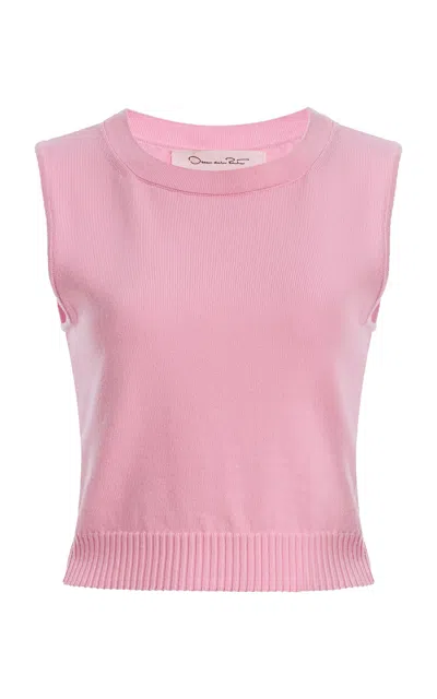 Oscar De La Renta Knit Virgin-wool Top In Pink