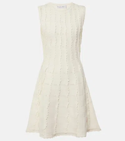 Oscar De La Renta Knitted Minidress In White