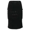 Oscar De La Renta Knitted Sequined Midi Fitted Skirt In Black Wool In Black