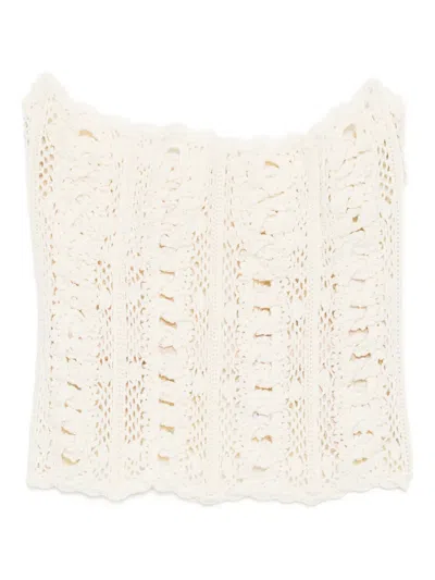 Oscar De La Renta Knitted Tank Top In Neutral