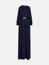 Oscar De La Renta Knotted Belt Georgette Caftan