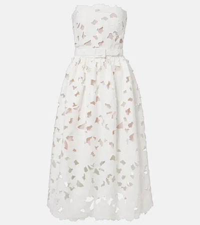 Oscar De La Renta Lace Bustier Dress In White