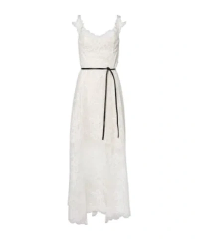 Oscar De La Renta Lace Gown In White