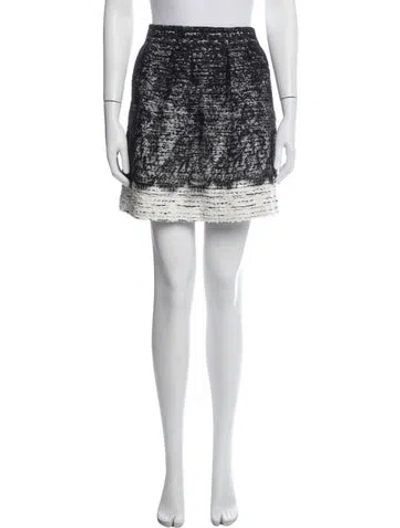 Pre-owned Oscar De La Renta Lace Pattern Mini Skirt In White