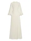 Oscar De La Renta Lace-trim Kaftan Dress In Neutral