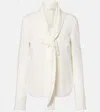 Oscar De La Renta Lace-trimmed Silk-blend Georgette Blouse In White