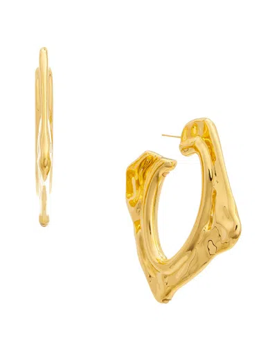 Oscar De La Renta Large Abstract O Earrings In Gold