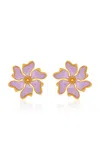 Oscar De La Renta Large Cherry Blossoms Clip-on Earrings In Gold