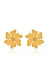 Oscar De La Renta Large Cherry Blossoms Clip-on Earrings In Yellow