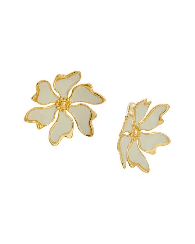 Oscar De La Renta Large Cherry Blossoms Earrings In Gold