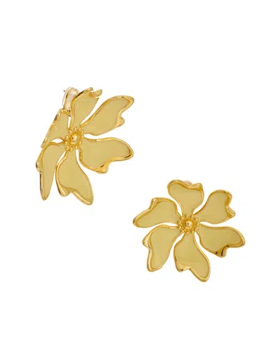 Oscar De La Renta Large Cherry Blossoms Earrings In Gold