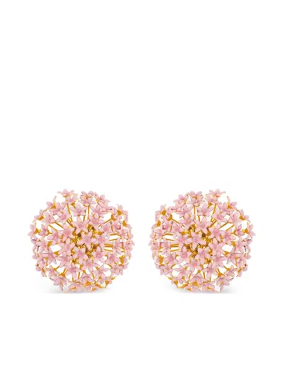 OSCAR DE LA RENTA LARGE FOXGLOVE POMPOM EARRINGS