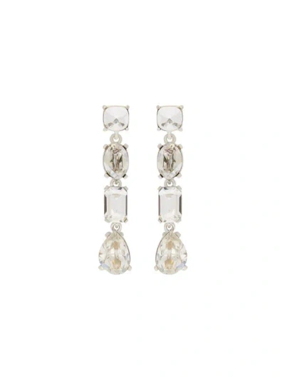 Oscar De La Renta Large Gallery Earrings In Crystal