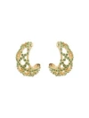 Oscar De La Renta Large Lattice Crystal Earrings