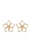 Oscar De La Renta Flower Hoop Earrings In Gold