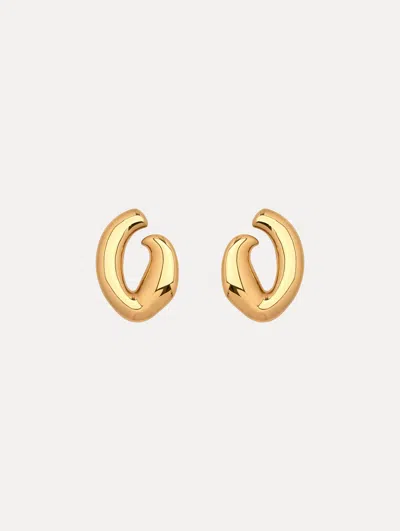 Oscar De La Renta Large O Stud Earrings In Gold