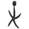 Oscar De La Renta Large Starfish Bead Clip On Earrings In Black