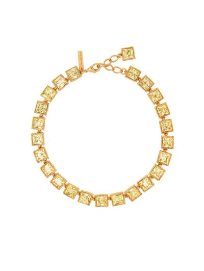 Oscar De La Renta Large Stone Tennis Necklace In Jonquil