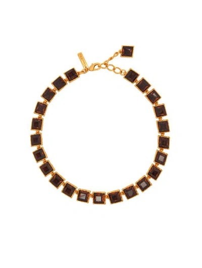 Oscar De La Renta Large Stone Tennis Necklace In Multi