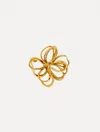 Oscar De La Renta Large Threaded Flower Brooch In Gold