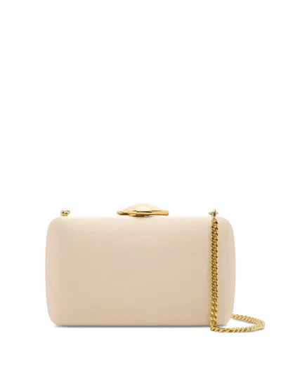 Oscar De La Renta Leather Clutch Bag In Neutrals