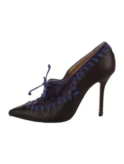 Pre-owned Oscar De La Renta Leather Pumps In Brown