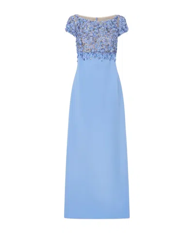 Oscar De La Renta Light Blue Long Gown