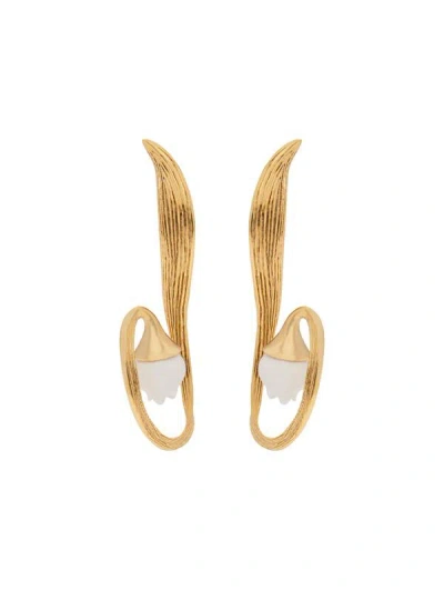 Oscar De La Renta Lily Of The Valley Clip-on Earrings In Gold