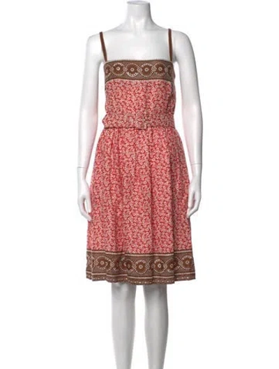 Pre-owned Oscar De La Renta Linen Knee-length Dress W/ Tags In Neutral
