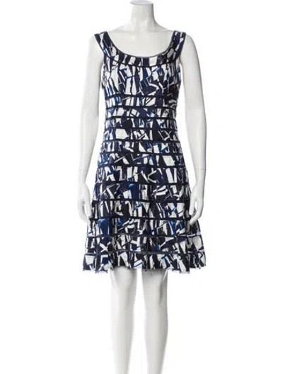 Pre-owned Oscar De La Renta Linen Mini Dress In Multi