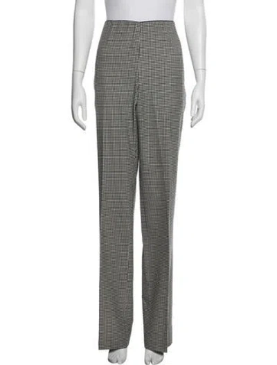 Pre-owned Oscar De La Renta Linen Straight Leg Pants In White