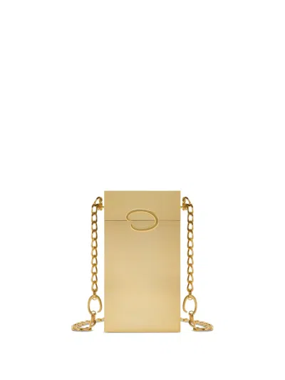 Oscar De La Renta Logo-plaque Clutch Bag In 金色