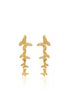 Oscar De La Renta Long Butterfly Drop Earrings In Gold
