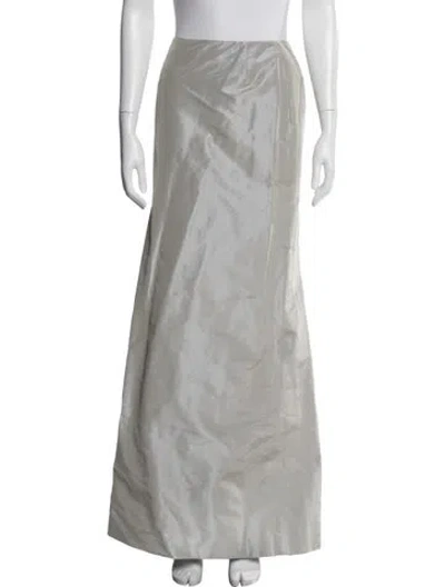 Pre-owned Oscar De La Renta Long Skirt In Grey
