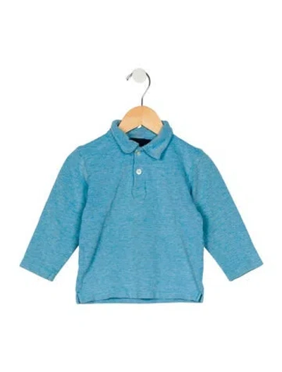 Pre-owned Oscar De La Renta Babies' Long Sleeve Polo Shirt In Blue
