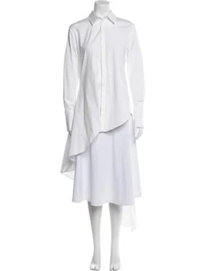 Pre-owned Oscar De La Renta Long Sleeve Tunic W/ Tags In White