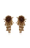 Oscar De La Renta Long Tassel Earrings In Brown