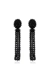 Oscar De La Renta Long Tassel Earrings In Black