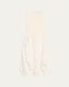 Oscar De La Renta Long Tweed Lace Guipure Dress In Ivory