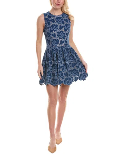 Oscar De La Renta Lotus Dress In Blue