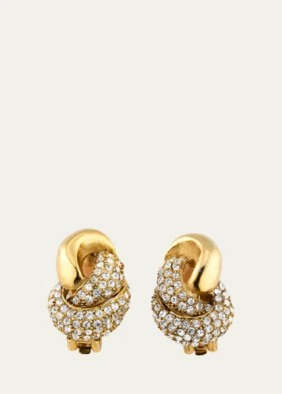 Oscar De La Renta Love Knot 2.0 Earrings In Crystal