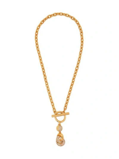 Oscar De La Renta Love Knot Chain Necklace In Crystal