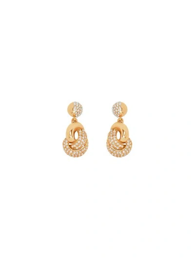 Oscar De La Renta Love Knot Drop Earrings In Gold