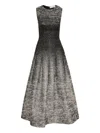 Oscar De La Renta Ombr Lurex Boucl Jacquard Dress In Black
