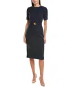 Oscar De La Renta Lurex Tweed Silk-lined Sheath Dress In Multi