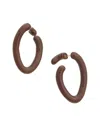 Oscar De La Renta Medium Oscar O Earrings In Brown