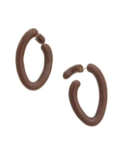 Oscar De La Renta Medium Oscar O Earrings In Brown