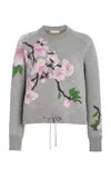 Oscar De La Renta Mélange Pullover In Grey