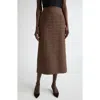 Oscar De La Renta Microcheck Tweed Pencil Skirt