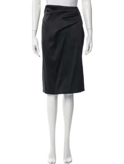 Pre-owned Oscar De La Renta Midi Length Skirt In Black